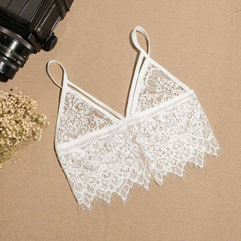 LACE TRIANGLE BUSTIER BRALETTE