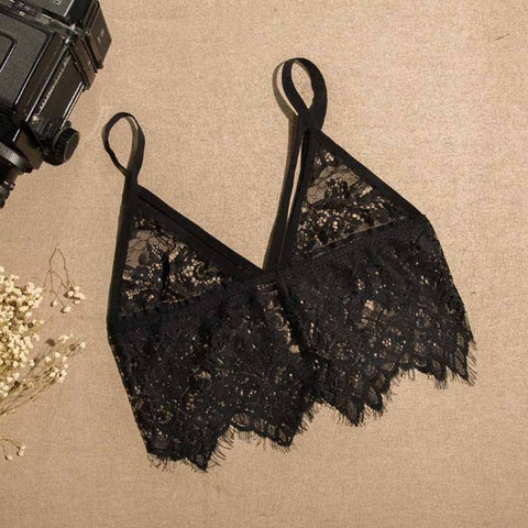 LACE TRIANGLE BUSTIER BRALETTE